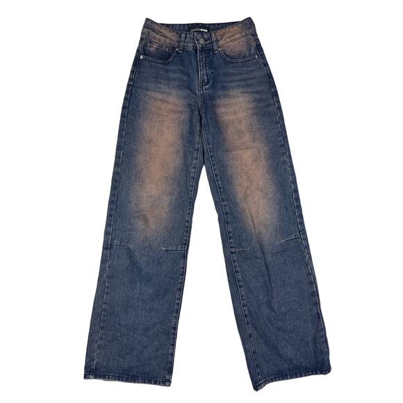 Fashion Nova - Ringleader Tinted Baggy Jeans in Blue & Orange - Picture 1 of 4